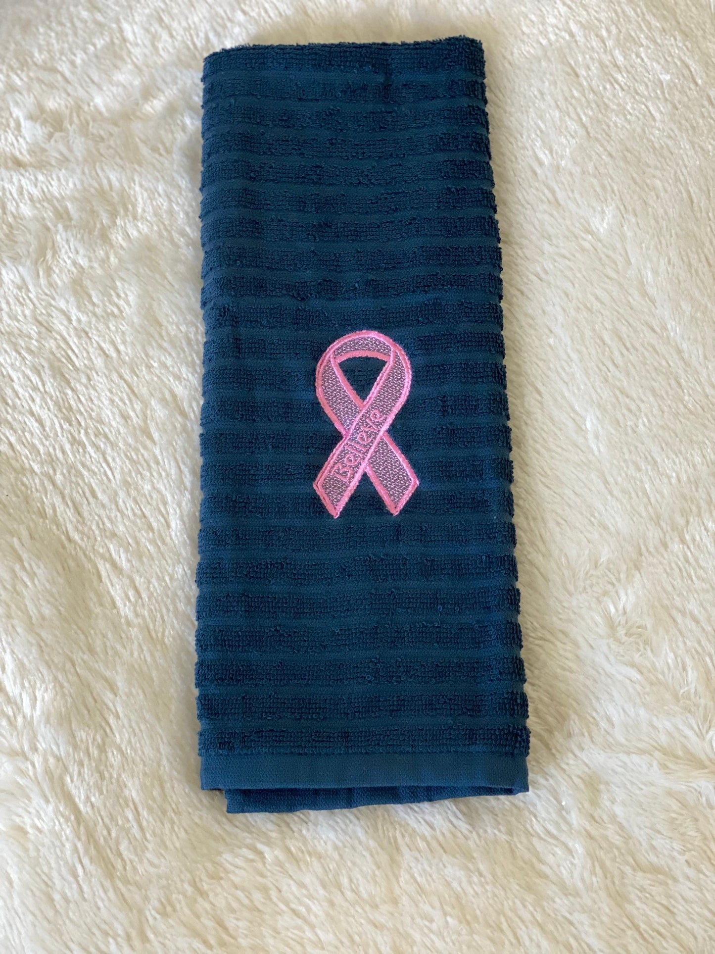 Embroidered Breast Cancer towel