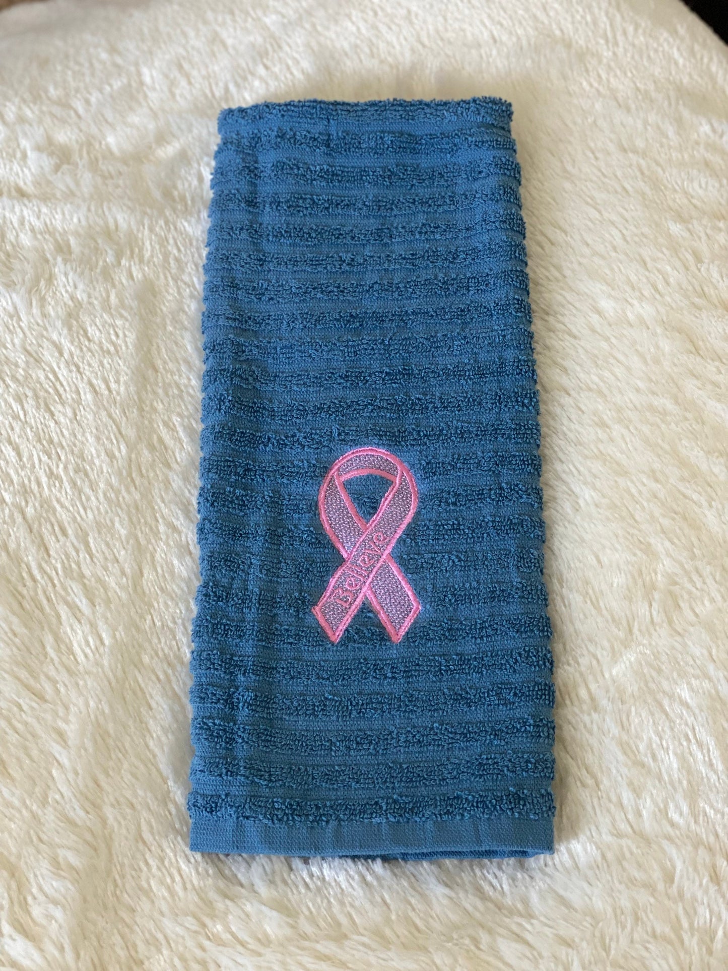Embroidered Breast Cancer towel