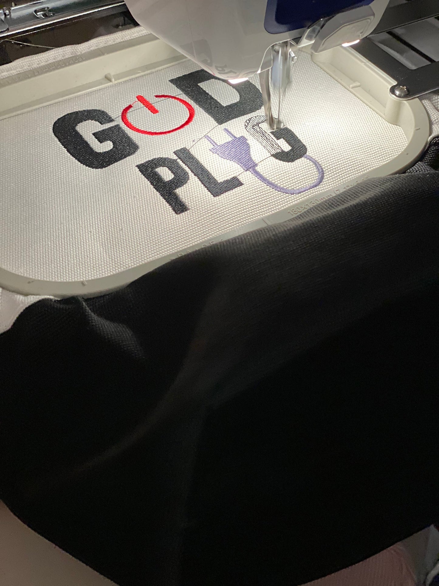 God is the plug embroidery tote bag