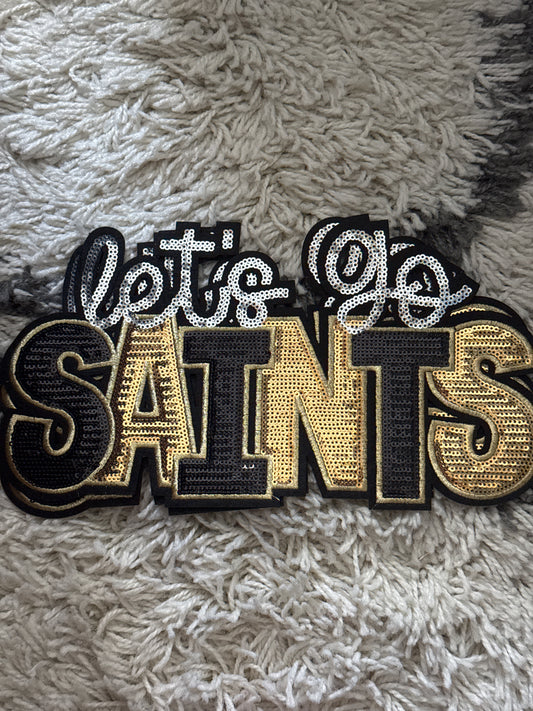 Let’s Go Saints sequins patch
