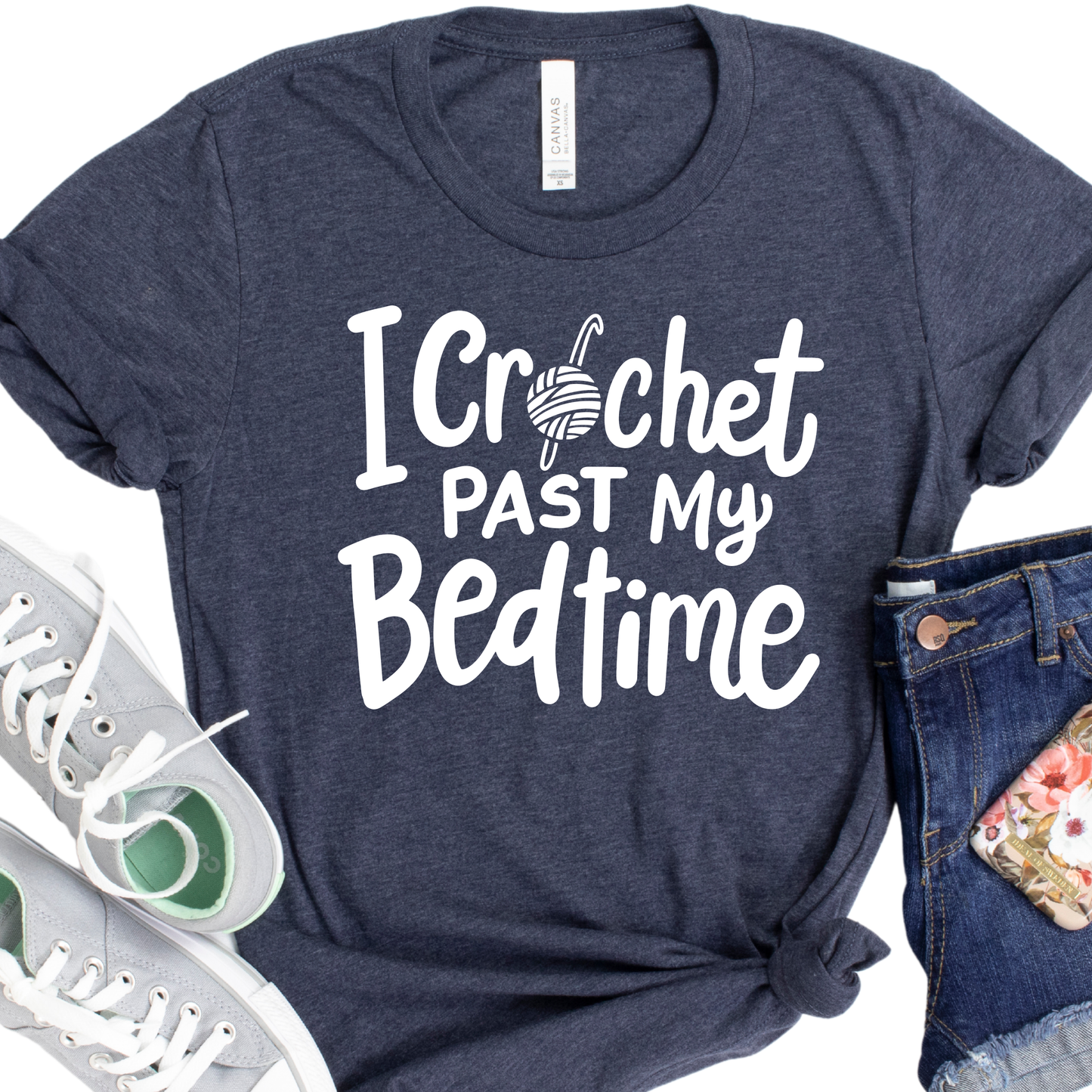 I Crochet Past My Bedtime Shirt Funny Yarn Lover Gift for Crocheters Craft Shirt for Women Crochet Enthusiast Gift for Birthdays