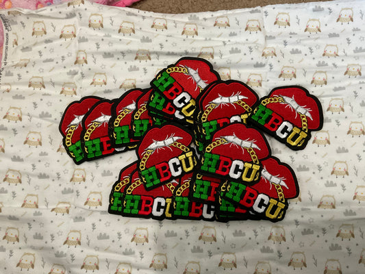 Red Lips “HBCU Gold Chain” Sequin Patch – 3.25 x 3.0 inches