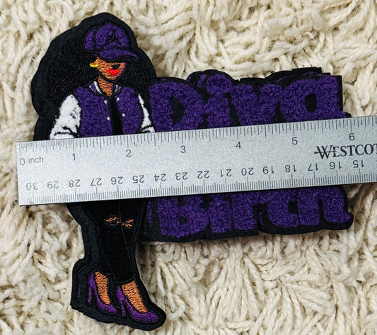 Diva since birth, chenille style, various sizes