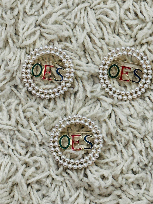 OES: Pearl Broach with OES insignia
