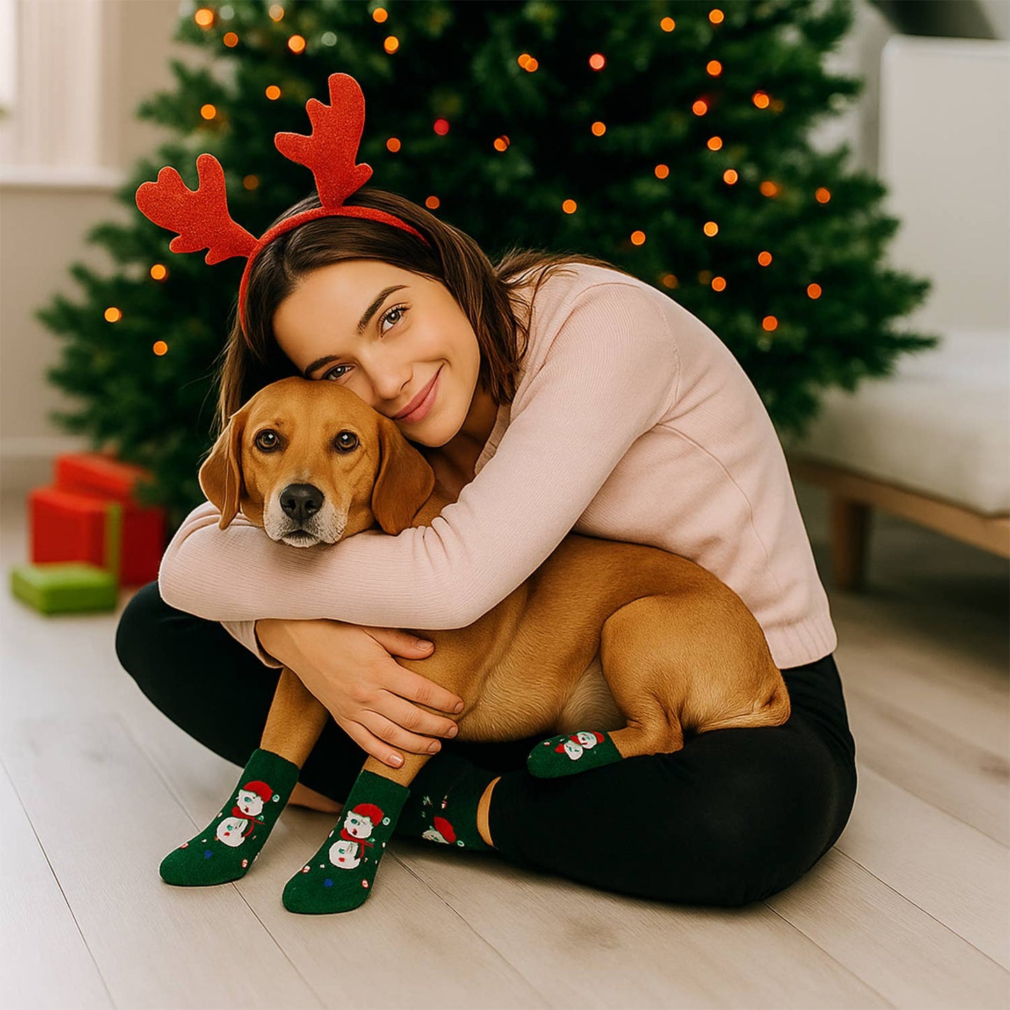 Matching Pet And Owner Fun Socks - Holiday Light Bulbs