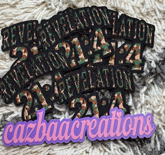 Revelation 21:4 Embroidered Patch | Christian Faith Patch | Bible Verse Patch | Religious Morale Patch | Inspirational Christian Gift