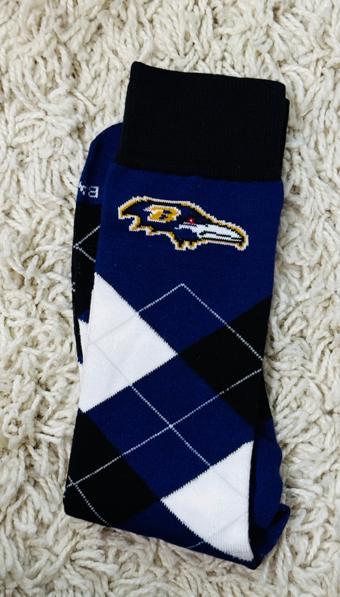 Football inspired socks - Baltimore Ravens Argyle Style