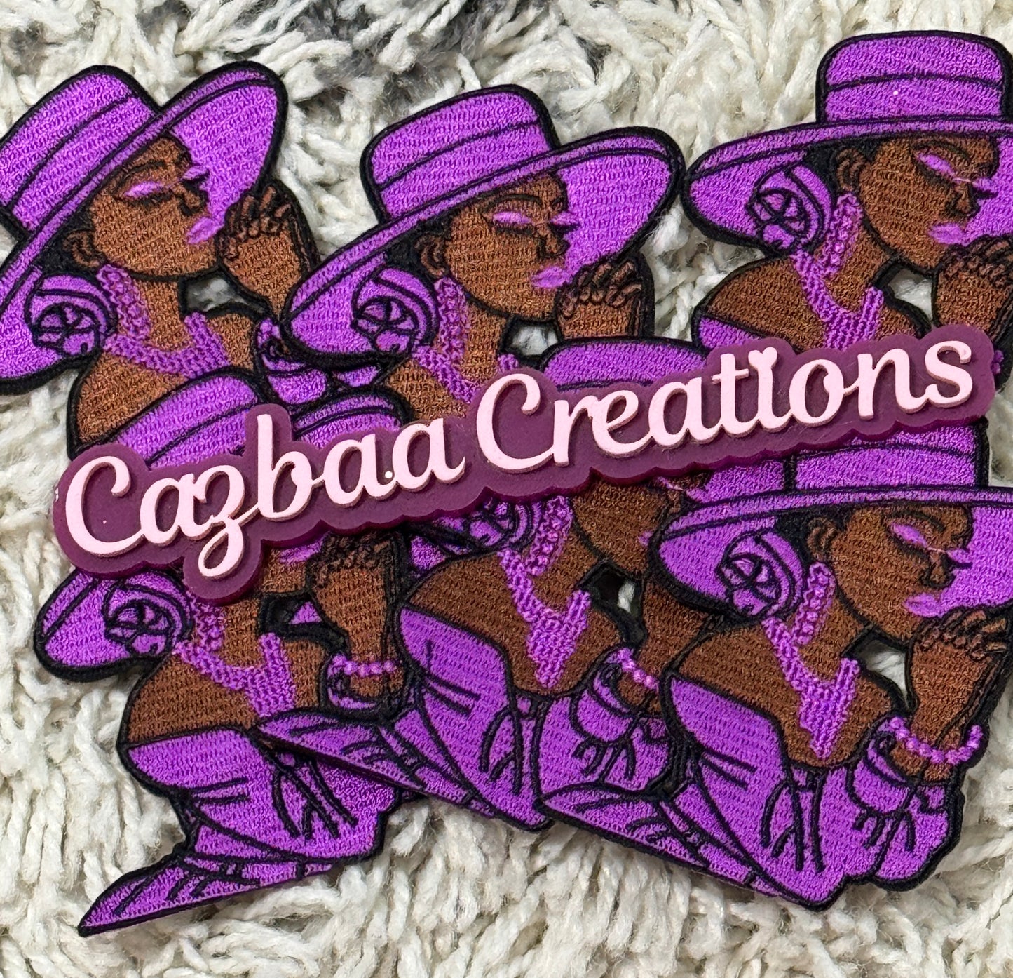 Praying Woman embroidery patch