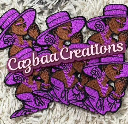 Praying Woman embroidery patch