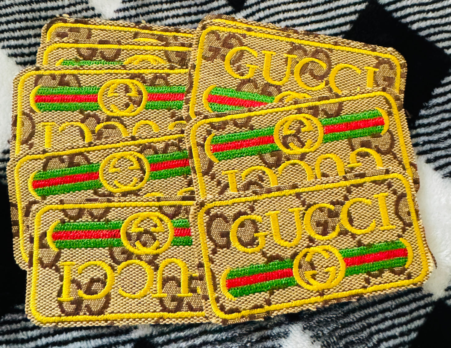Orange or Tan GG inspired embroidery patch