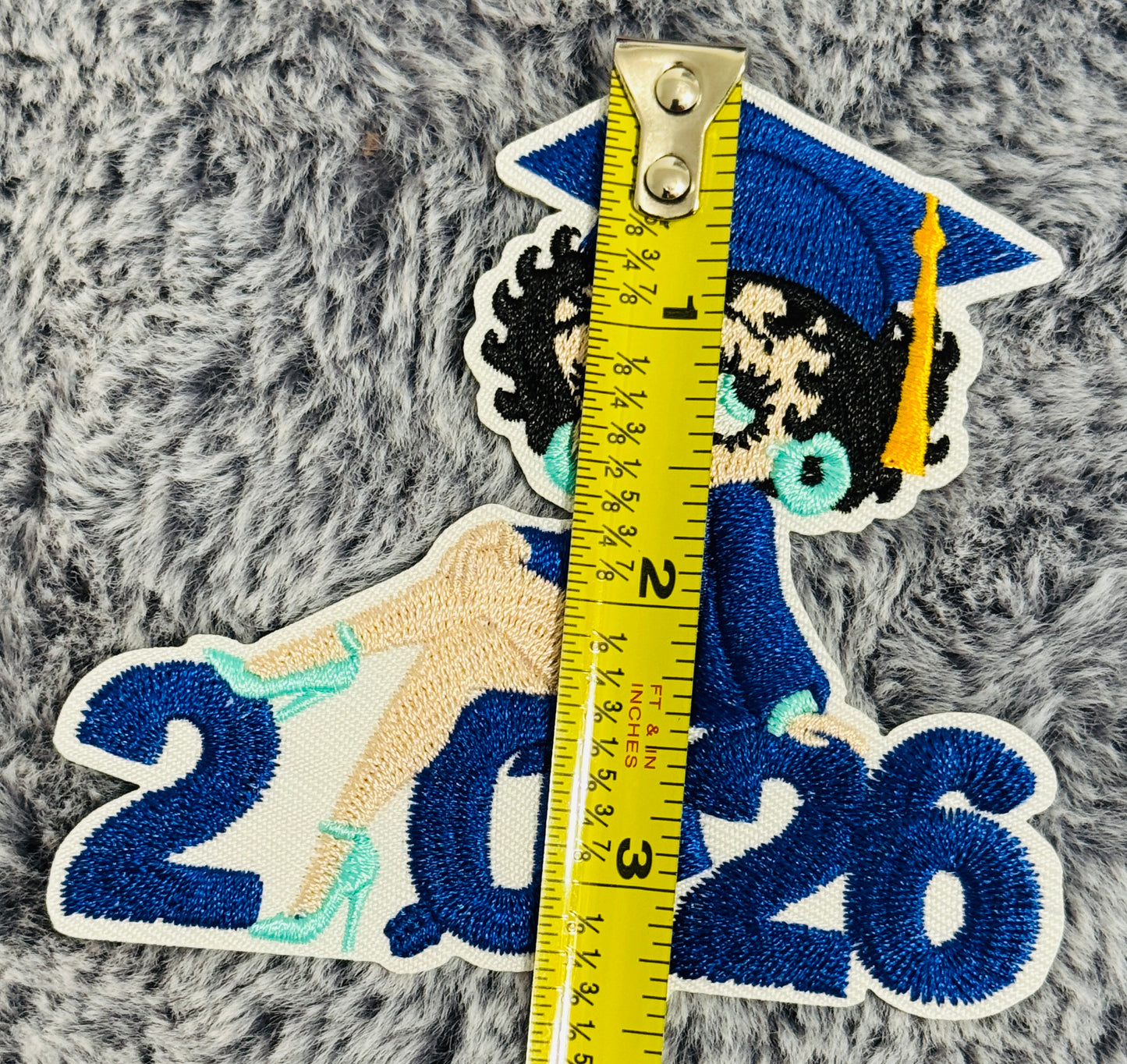 Betty Boop Class of 2026 Graduation Cap Patch – Iron-On Apparel Accent