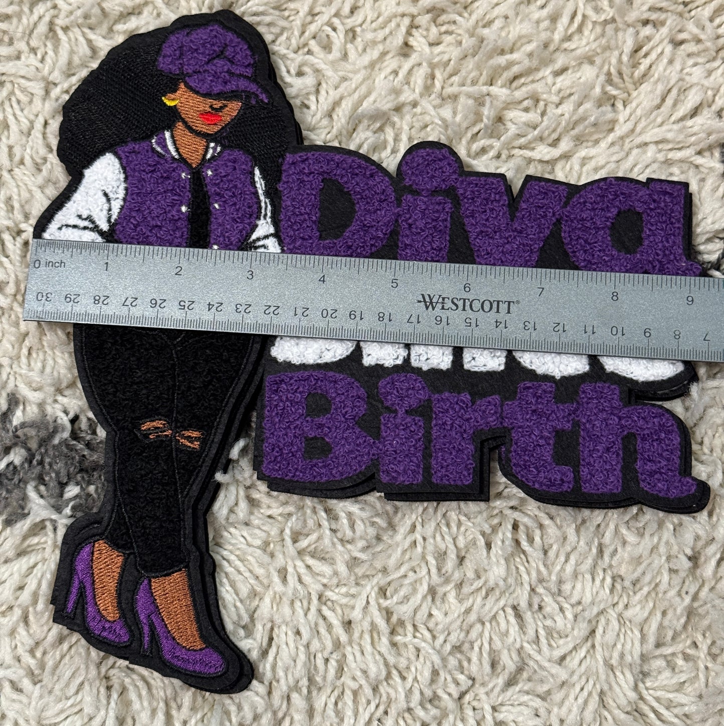 Diva since birth, chenille style, various sizes