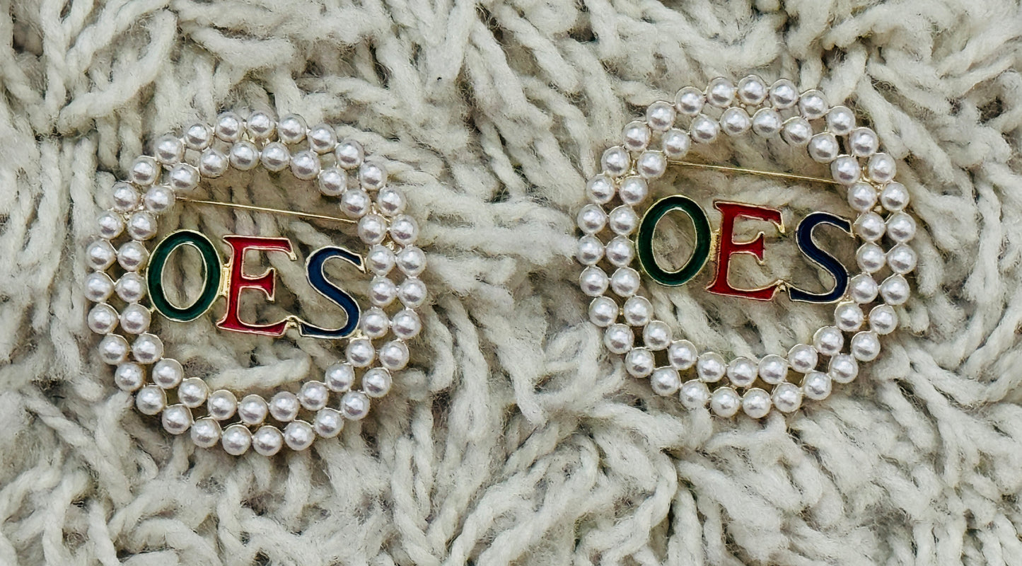 OES: Pearl Broach with OES insignia