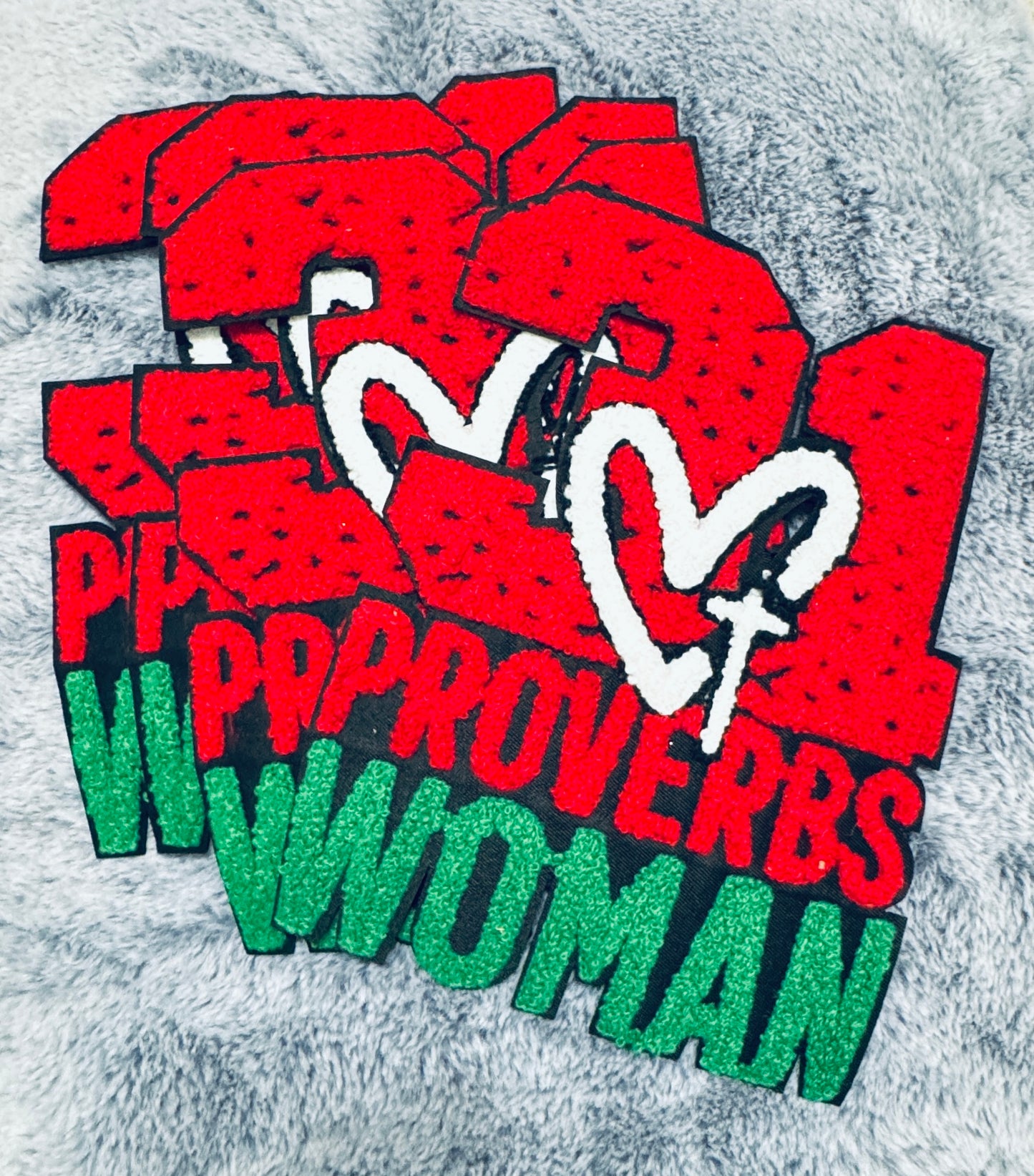 Proverbs 31 Woman Chenille patch, Christian patch, inspirational patch, Christian apparel