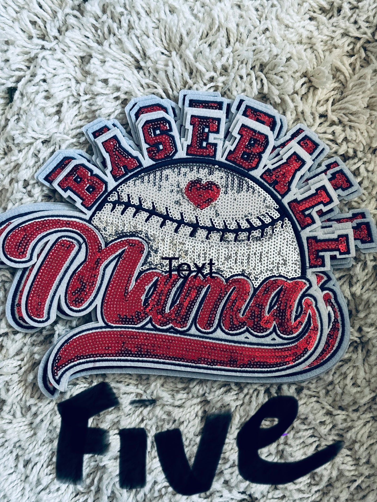 Baseball Mama sequins patch