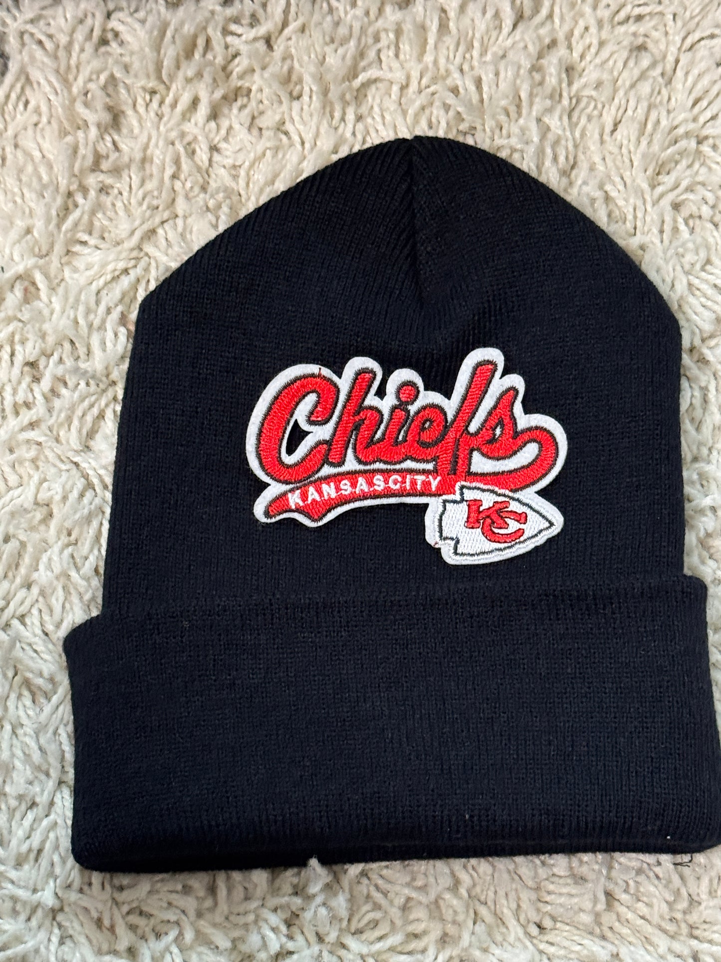 Kansas City Chiefs embroidery patch, cursive font