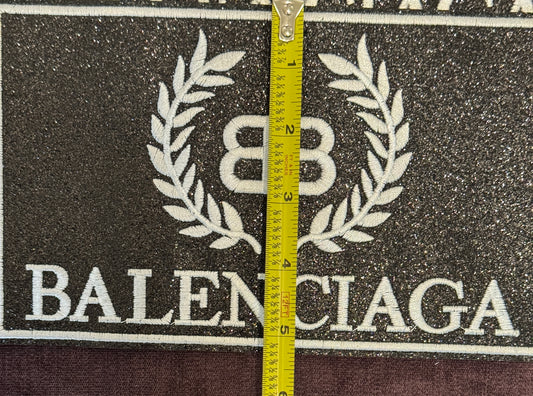 Luxury Inspired “BALENCIAGA‑Style” Embroidered Patch – Premium White Laurel Crest Emblem