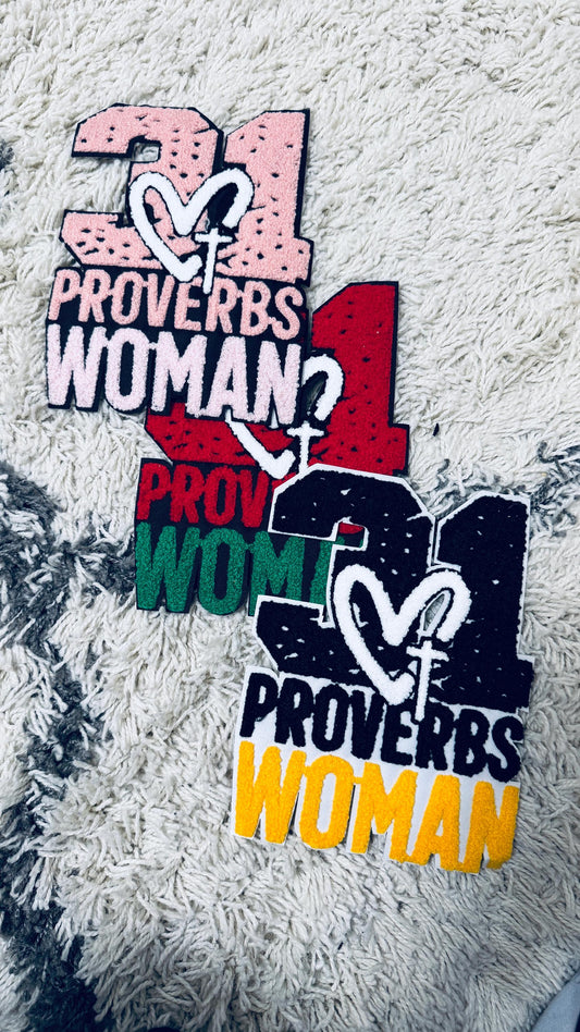 Proverbs 31 Woman Chenille patch, Christian patch, inspirational patch, Christian apparel