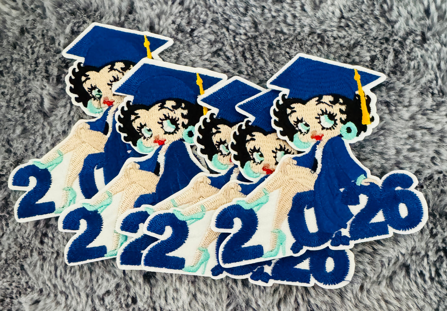 Betty Boop Class of 2026 Graduation Cap Patch – Iron-On Apparel Accent