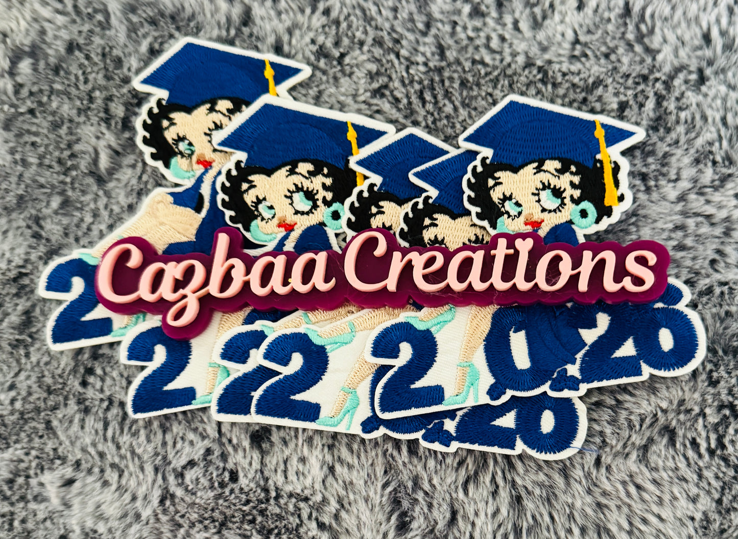Betty Boop Class of 2026 Graduation Cap Patch – Iron-On Apparel Accent