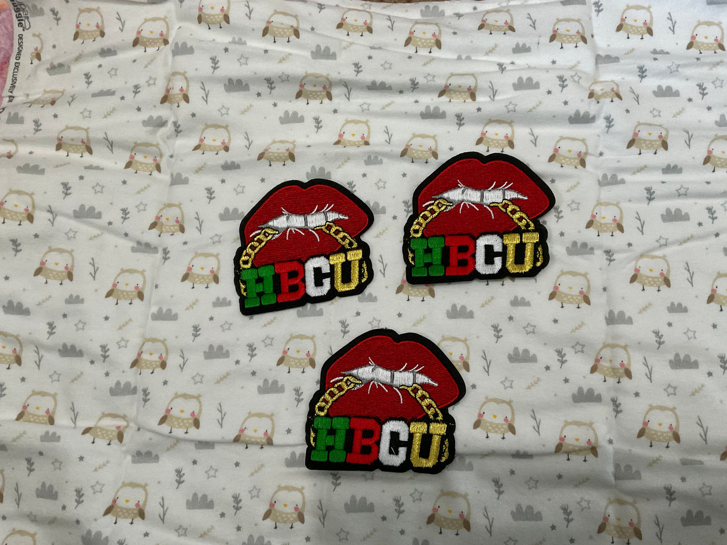 Red Lips “HBCU Gold Chain” Sequin Patch – 3.25 x 3.0 inches