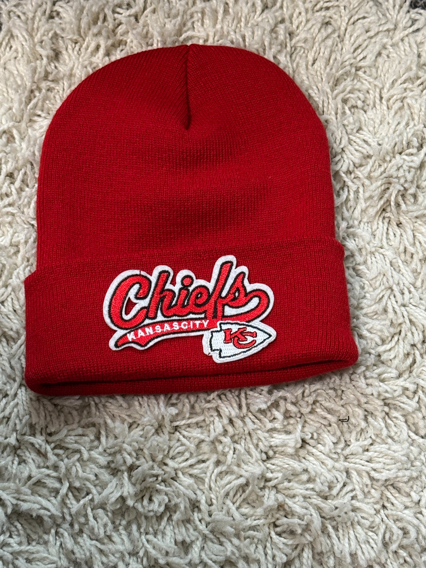 Kansas City Chiefs embroidery patch, cursive font