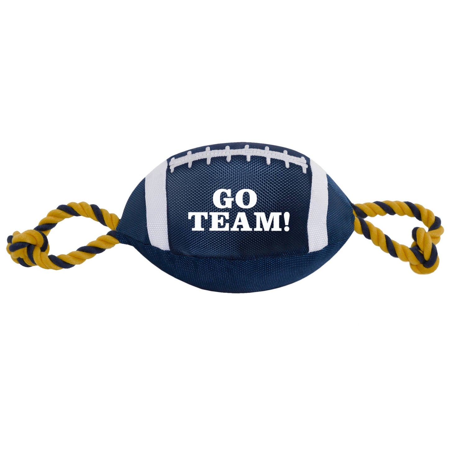 Pets First Nylon Football Pet Rope Toy (Blue/Gold)