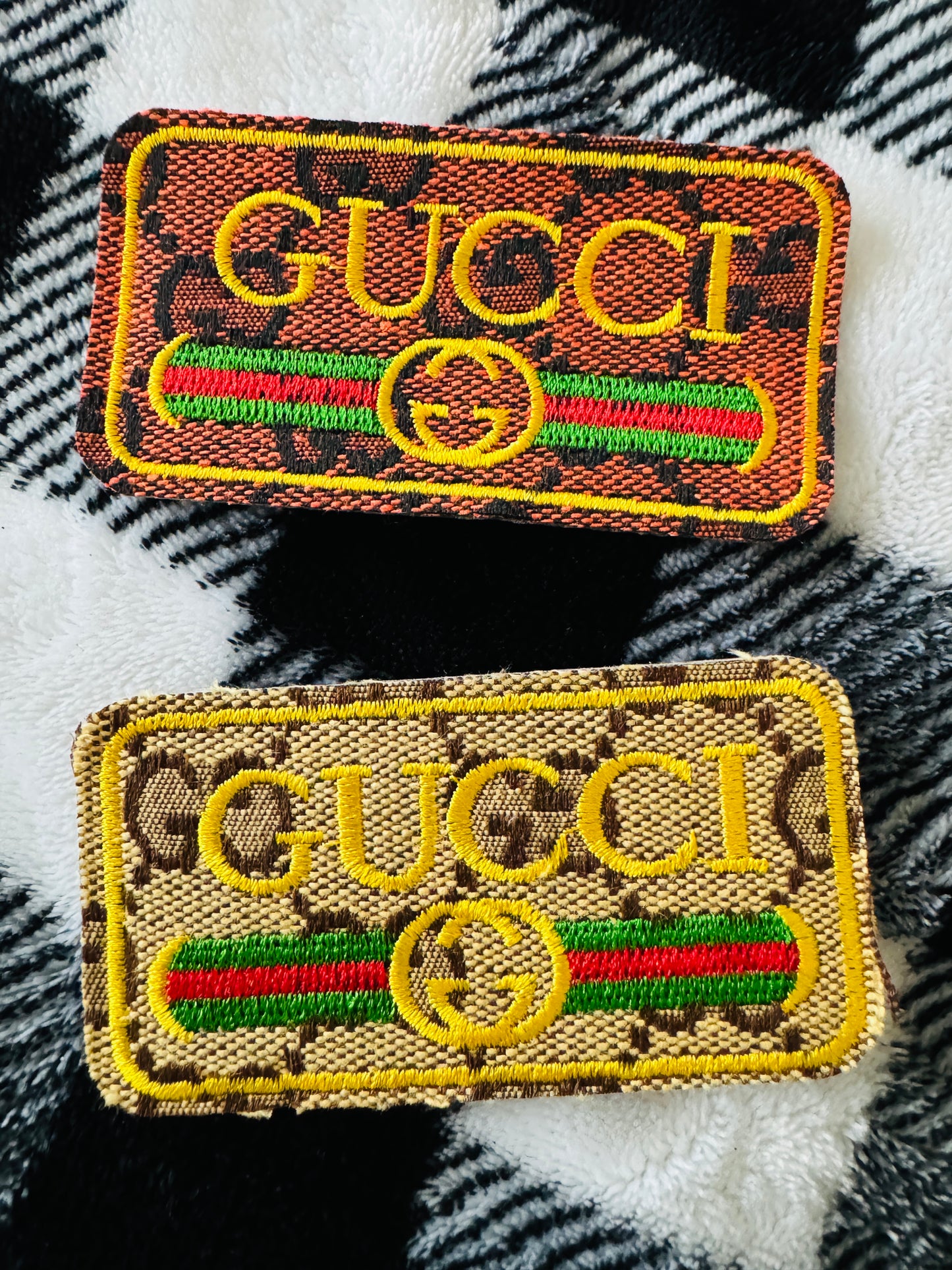 Orange or Tan GG inspired embroidery patch