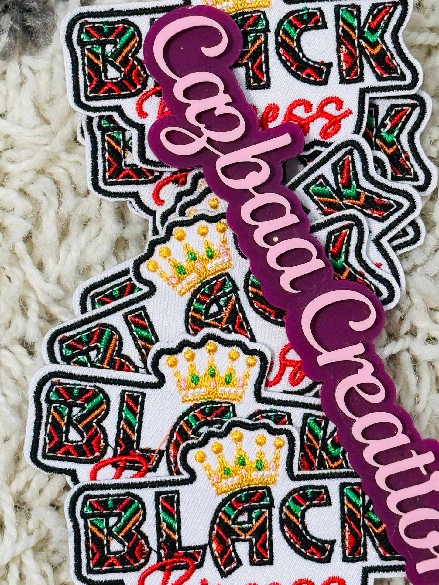Black Princess embroidery patch