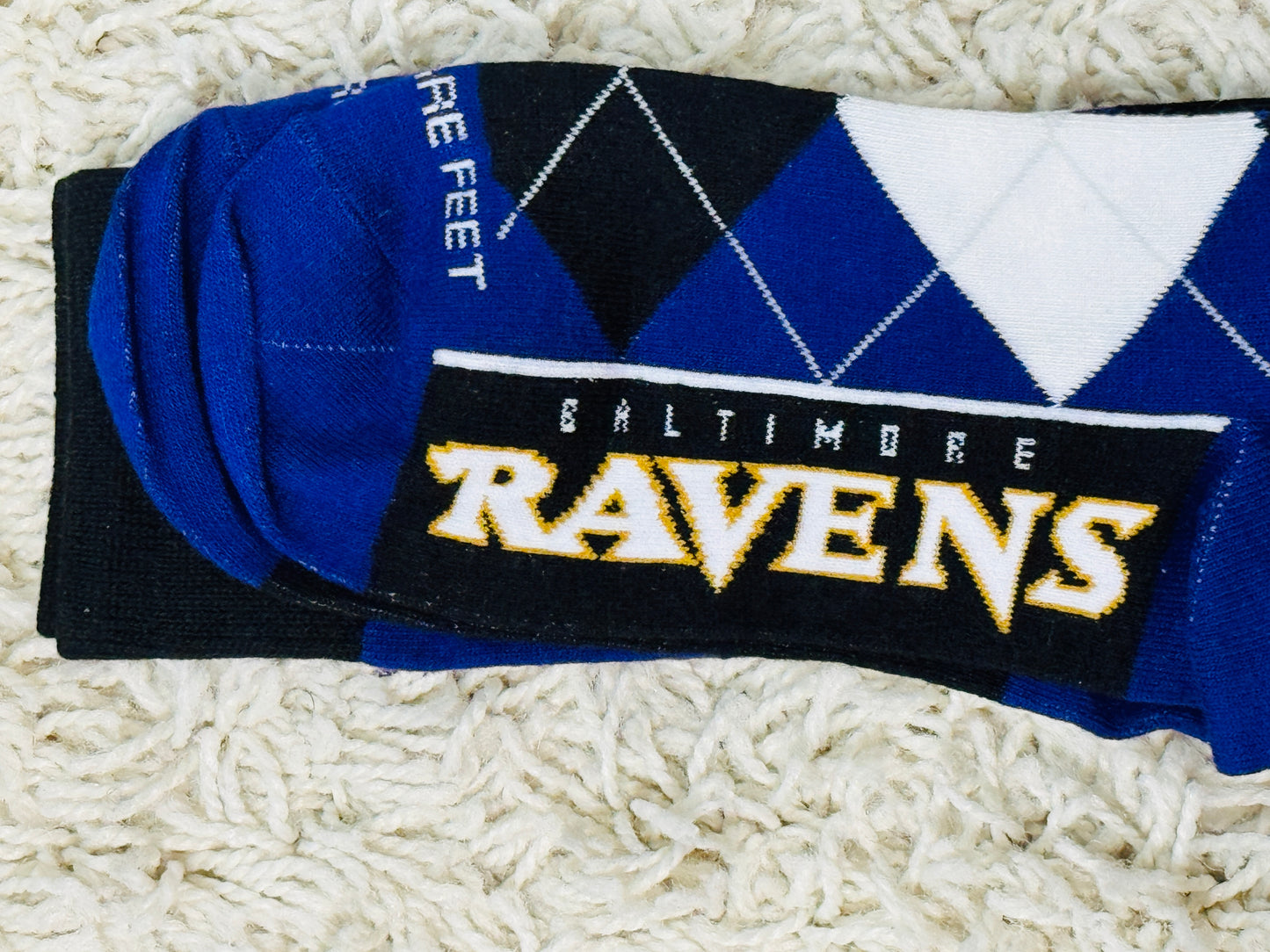 Football inspired socks - Baltimore Ravens Argyle Style