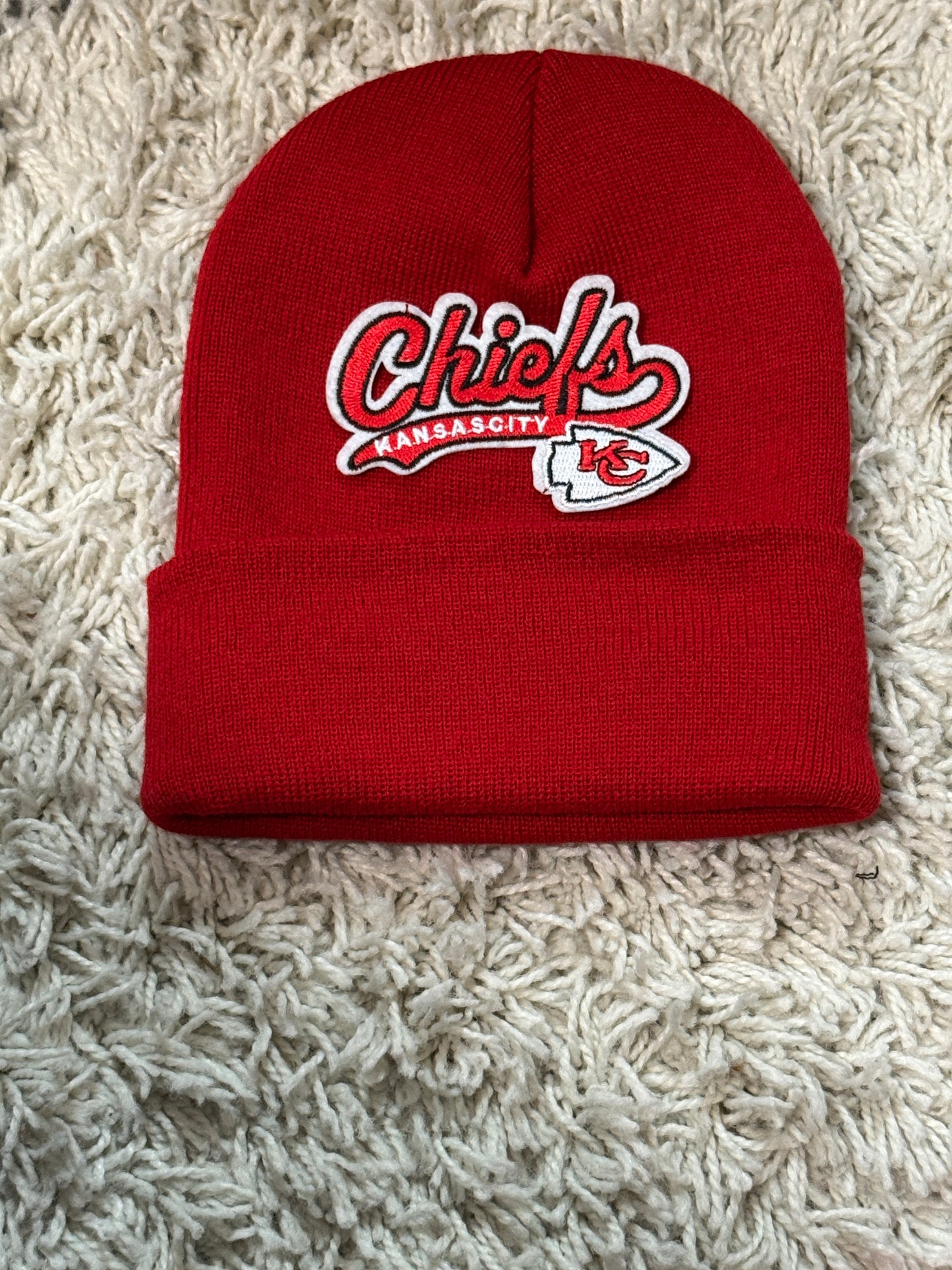 Kansas City Chiefs embroidery patch, cursive font
