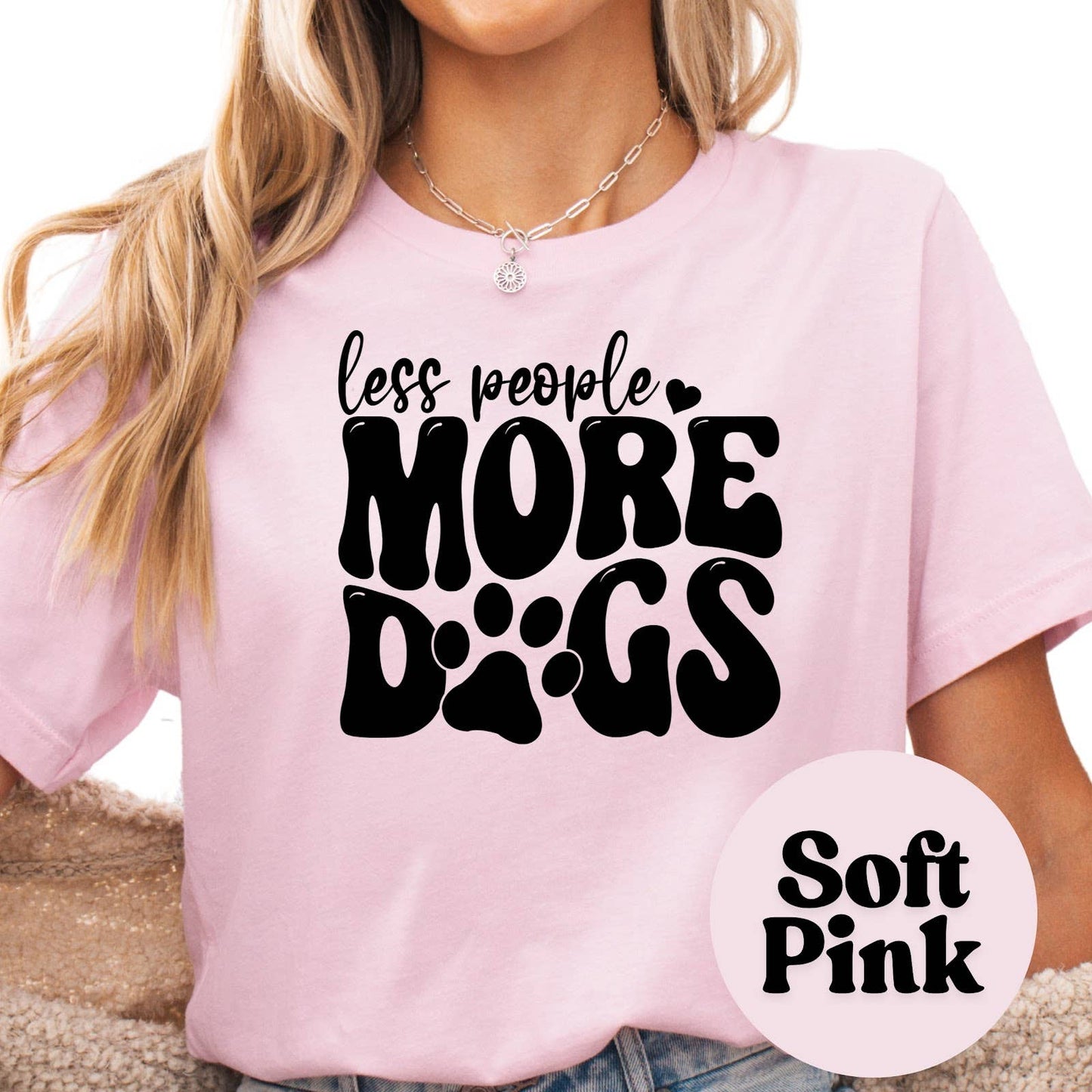 Less People More Dogs Retro Unisex T-Shirt