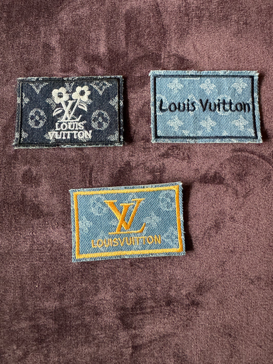 LV inspired embroidery patches in various styles