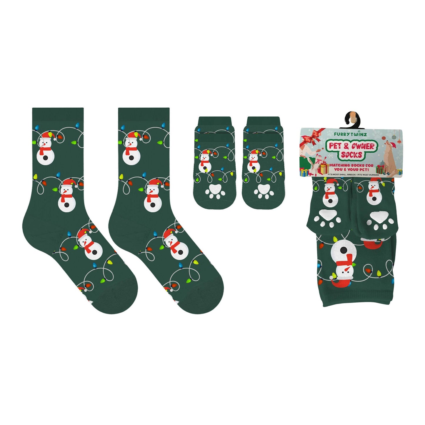 Matching Pet And Owner Fun Socks - Holiday Light Bulbs