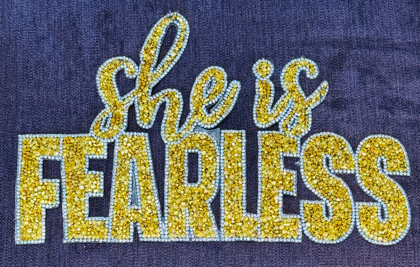 She is Fearless gold sequins patch