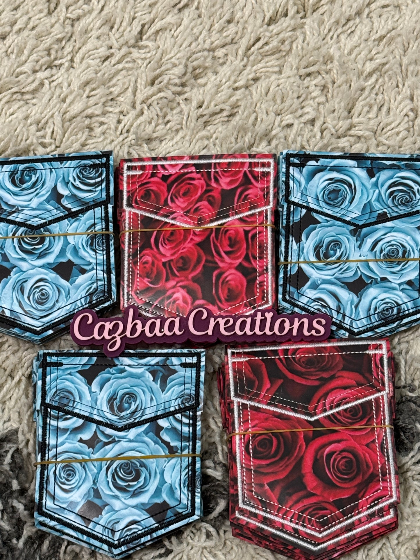 Flower pocket faux leather design