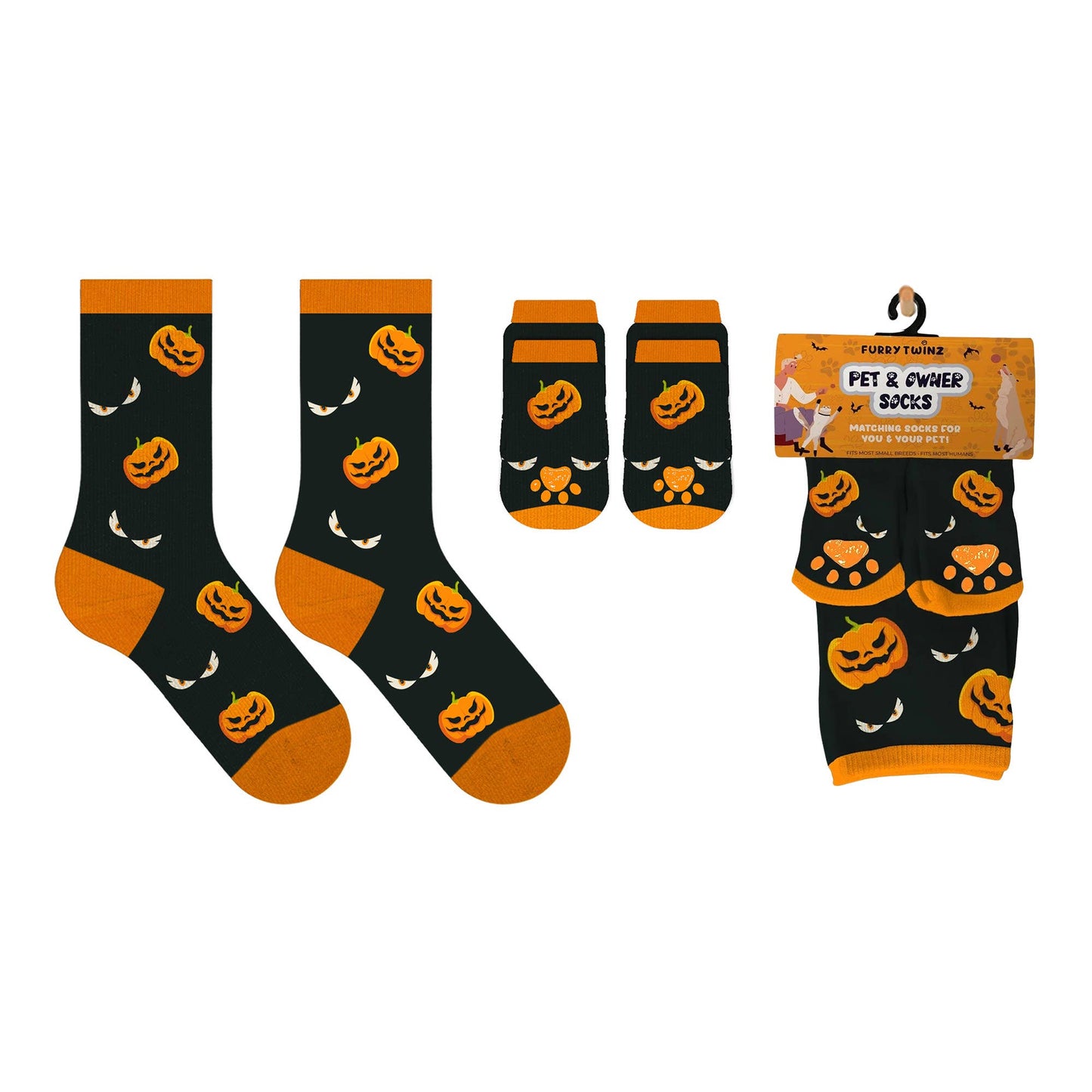 Matching Pet And Human Fun Socks - Pumpkin