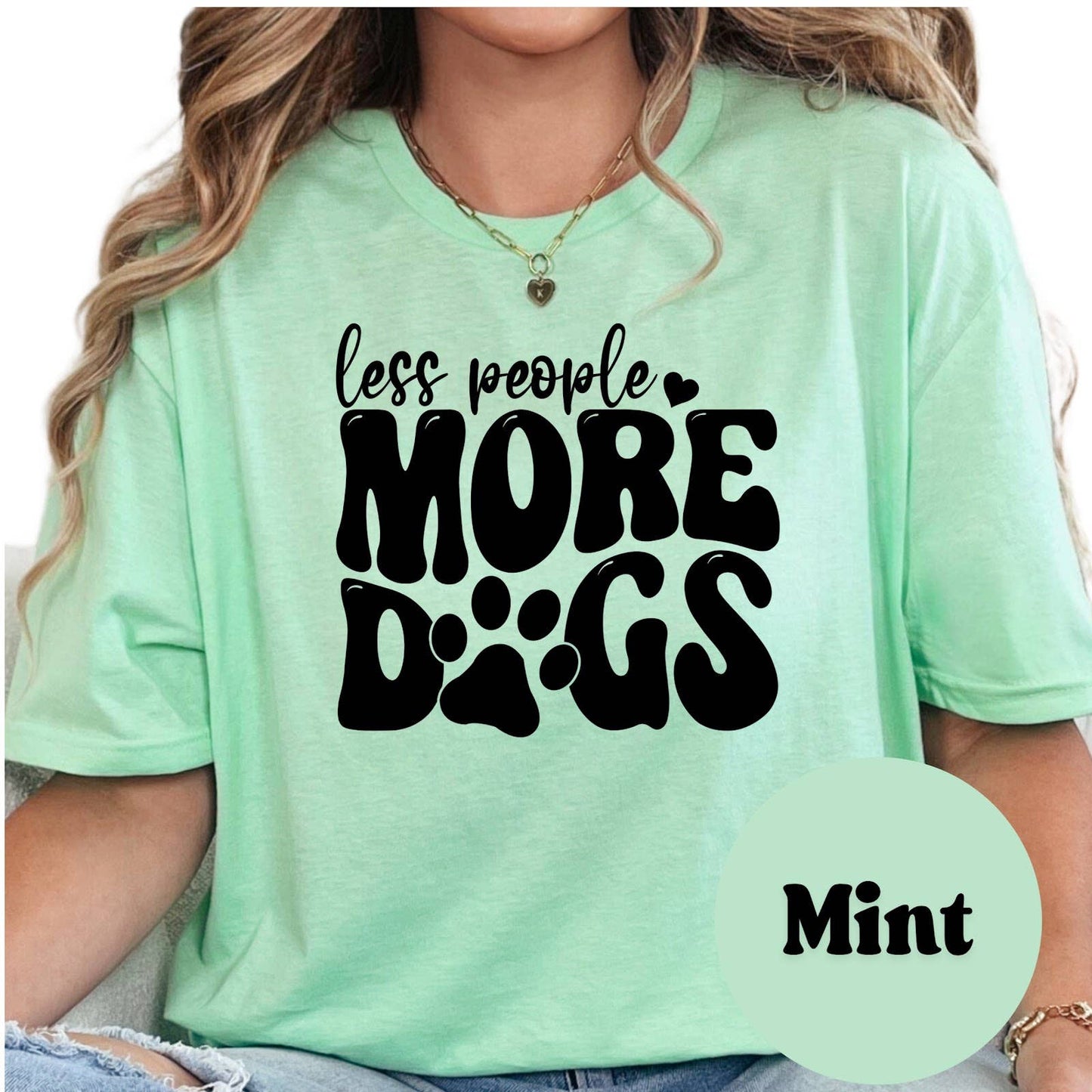 Less People More Dogs Retro Unisex T-Shirt