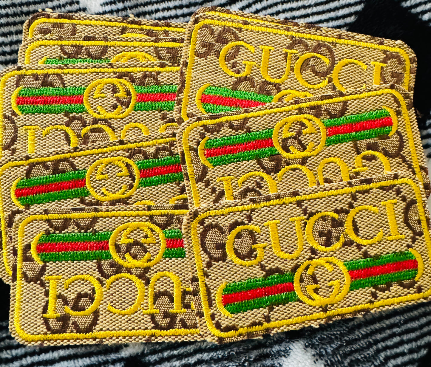 Orange or Tan GG inspired embroidery patch