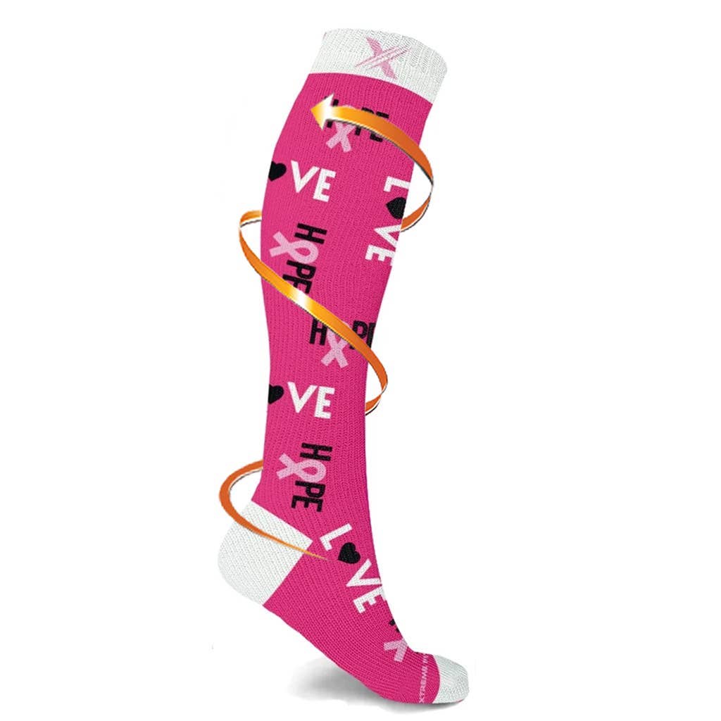 BREAST CANCER AWARENESS HOPE & LOVE SOCKS -
