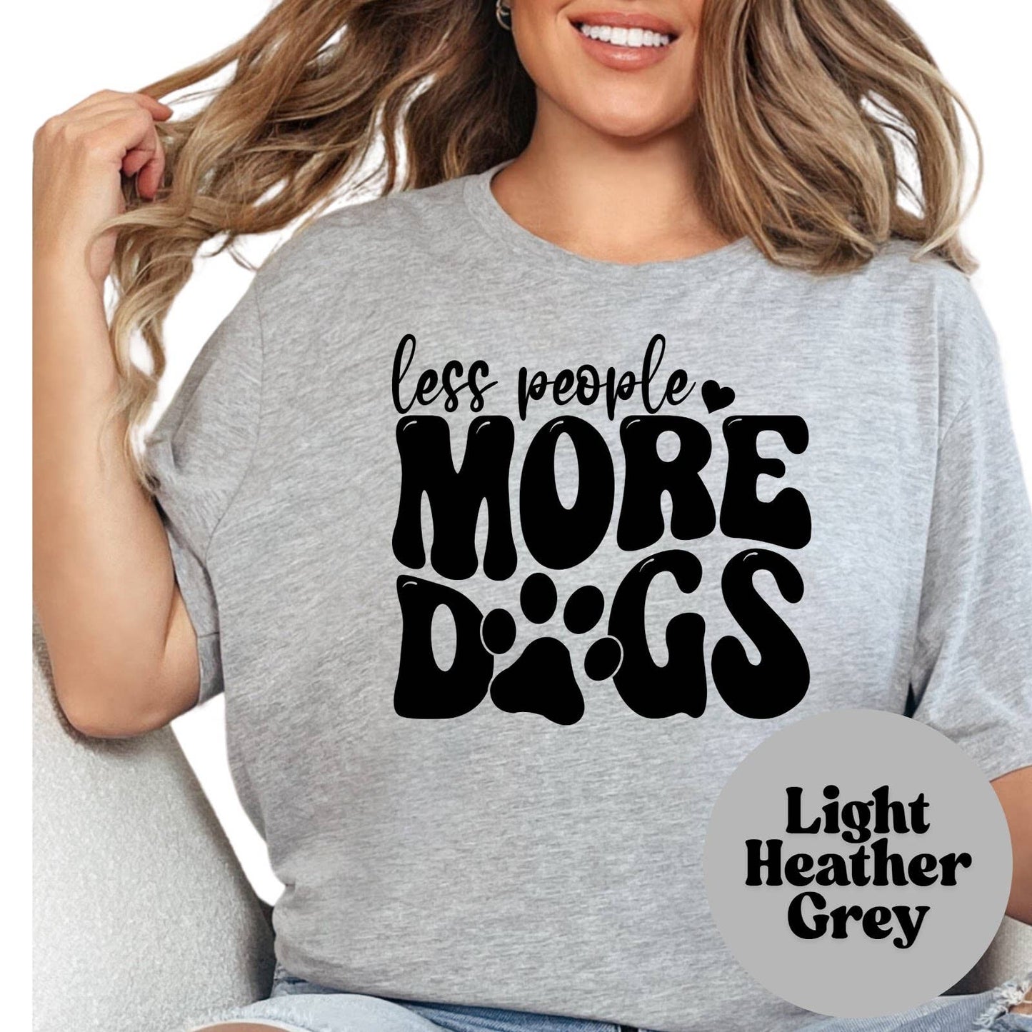 Less People More Dogs Retro Unisex T-Shirt