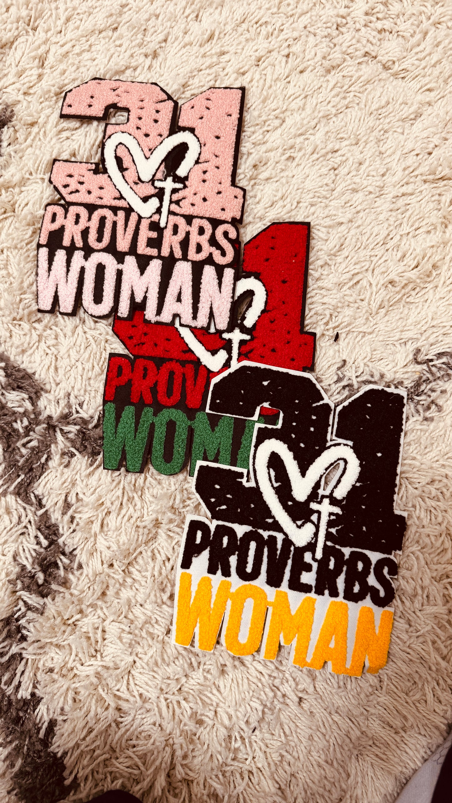 Proverbs 31 Woman Chenille patch, Christian patch, inspirational patch, Christian apparel