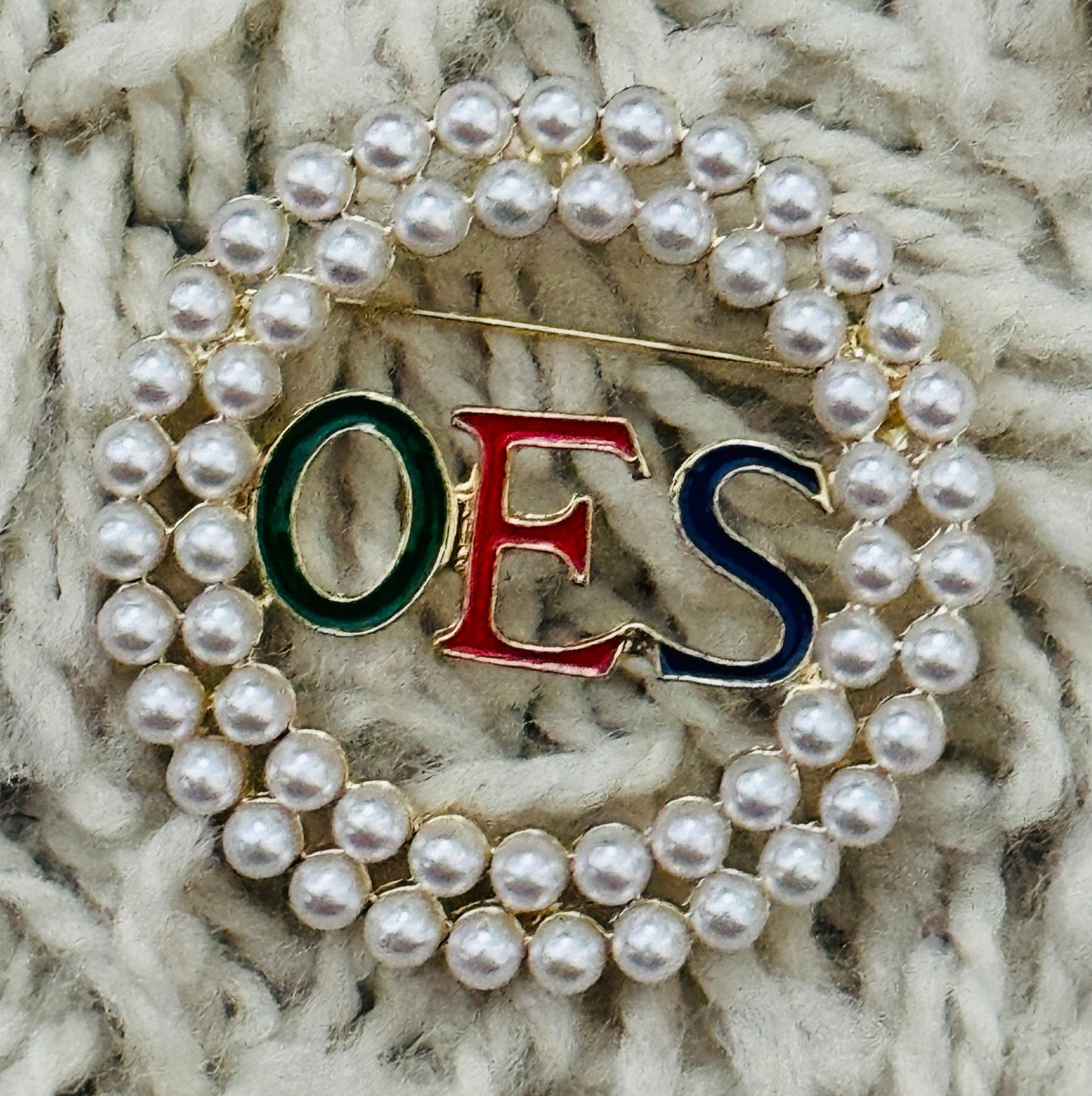 OES: Pearl Broach with OES insignia