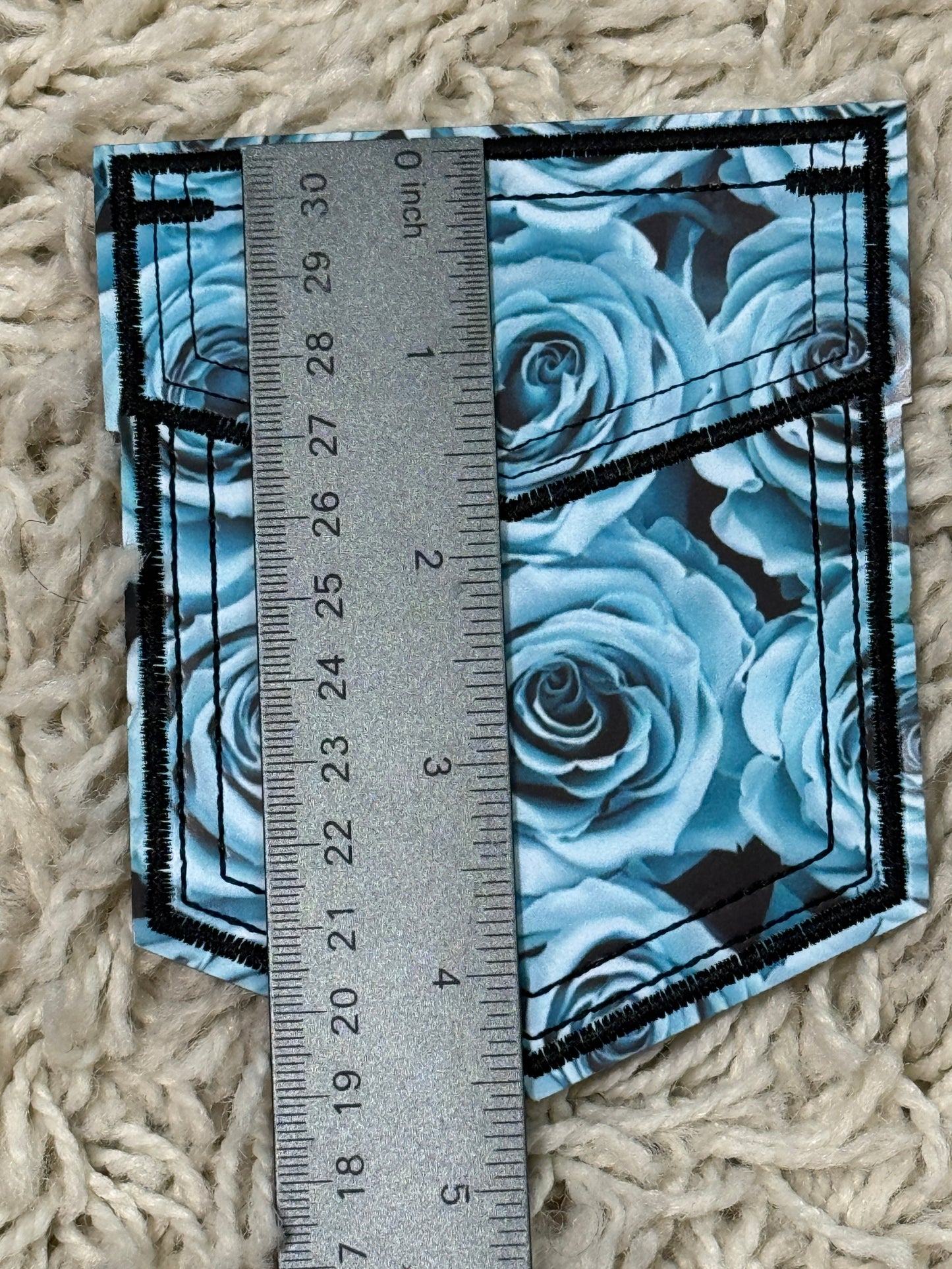 Flower pocket faux leather design