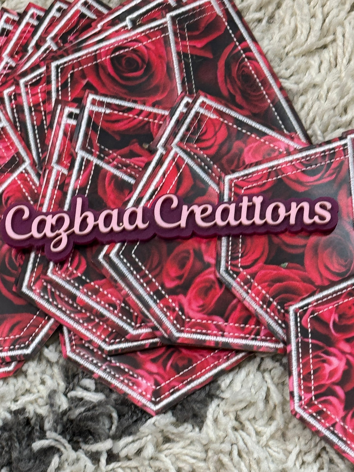 Flower pocket faux leather design