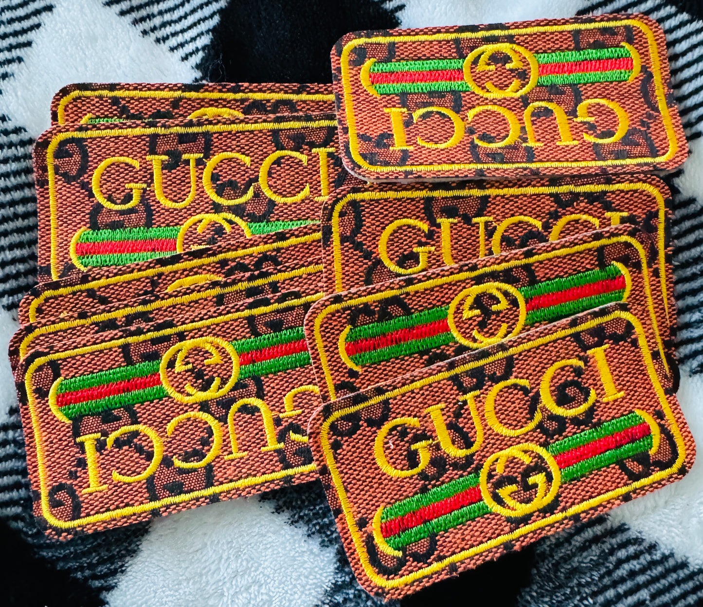 Orange or Tan GG inspired embroidery patch