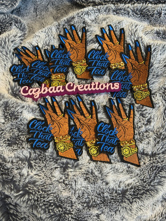 Clock that tea embroidery patch, empowerment
