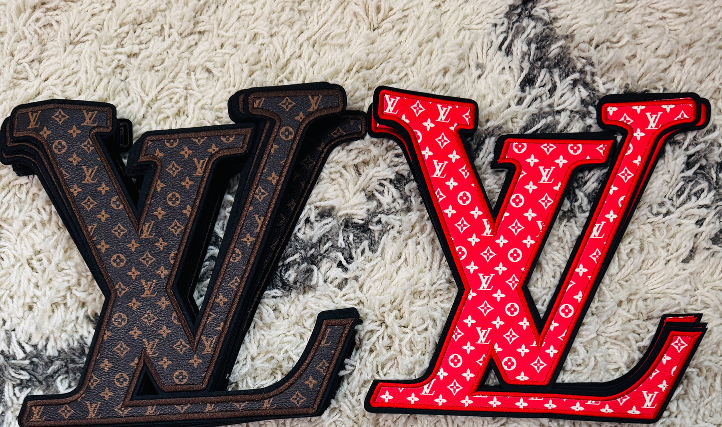 Faux Leather Initial Patches – Premium LV-Inspired Letter Appliques for Custom Apparel