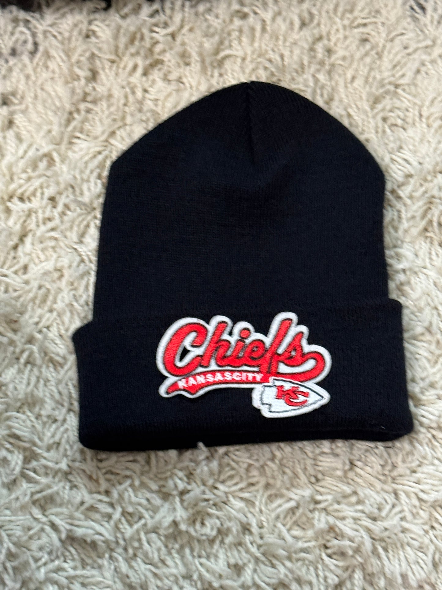 Kansas City Chiefs embroidery patch, cursive font