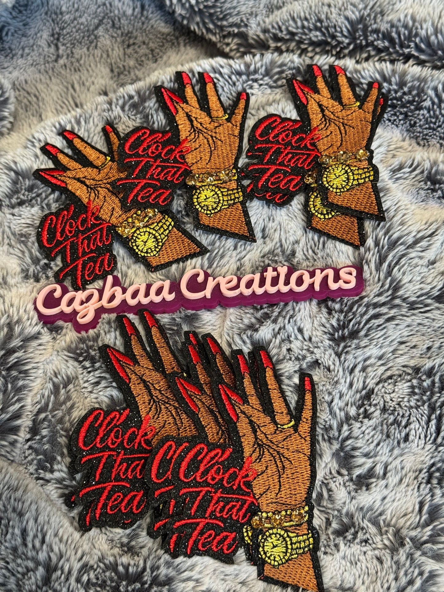 Clock that tea embroidery patch, empowerment